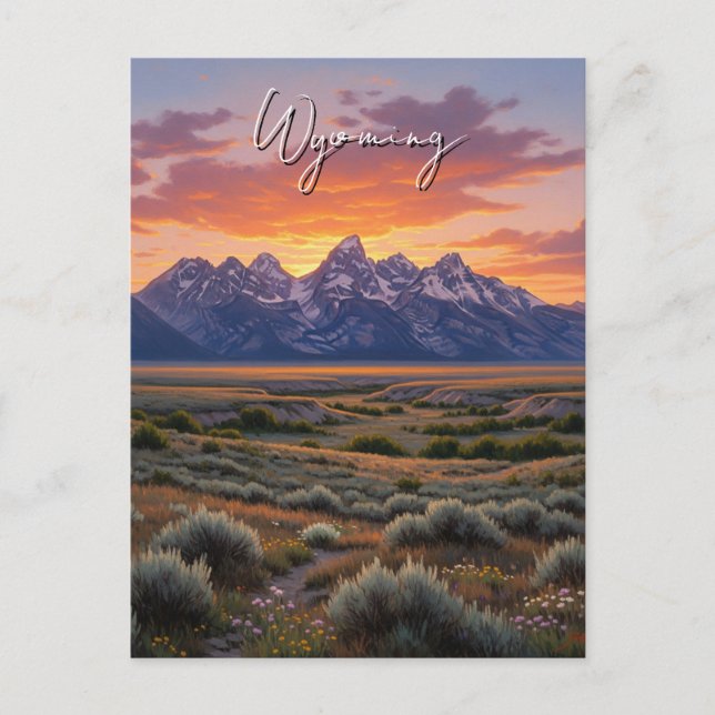 Postal Atardecer en Wyoming Travel (Anverso)