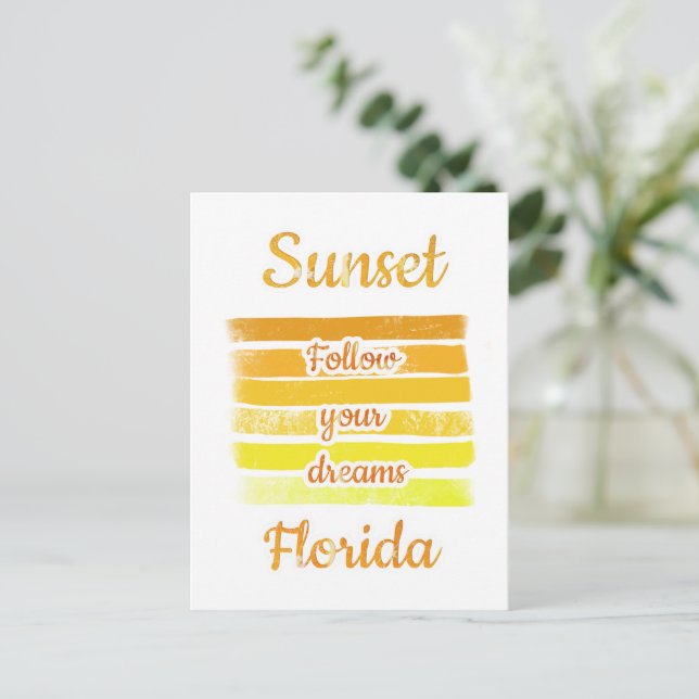 Postal Atardecer lindo en Florida   (Anverso de pie)