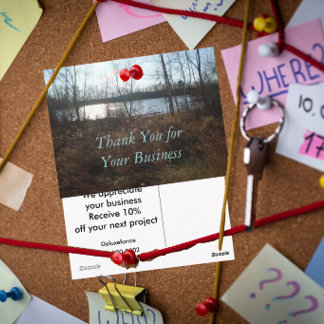 Postal Atardecer Nublado Gracias por su Negocio