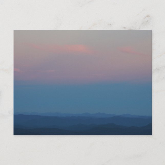 Postal Atardecer otoño en las montañas Blue Ridge (Anverso)