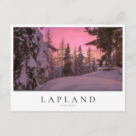 Postal Atardecer rosa en Laponia, Finlandia