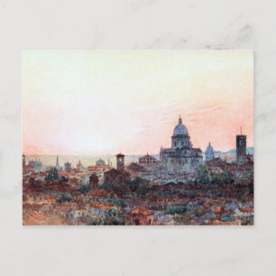 Postal Atardecer sobre Brescia, Italia