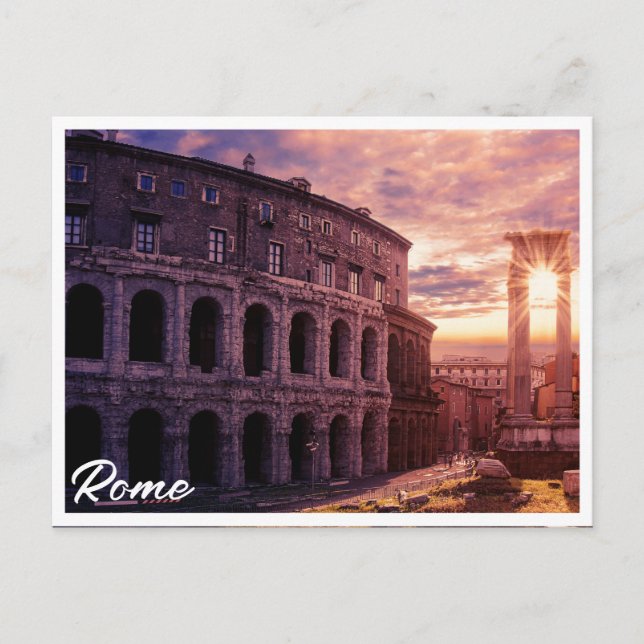 Postal Atardecer sobre el Coliseo de Roma (Anverso)