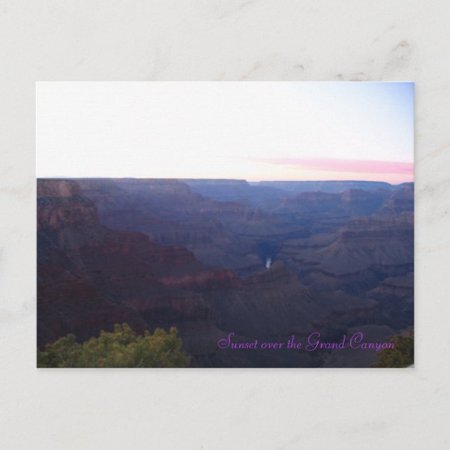 Postal Atardecer sobre el Gran Cañón (Anverso)