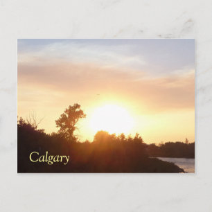 Postal Atardecer sobre el horizonte de Calgary