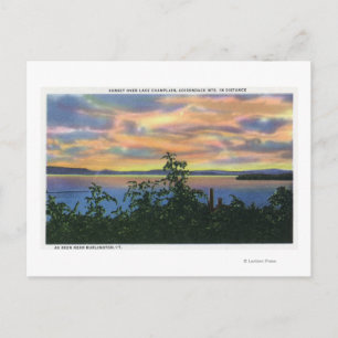 Postal Atardecer sobre el lago, Adirondack Mts en