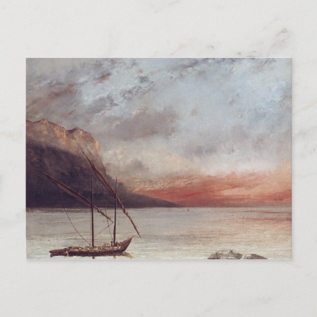 Postal Atardecer sobre el lago Leman, 1874 (Anverso)