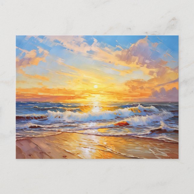 Postal Atardecer sobre el mar Báltico (Anverso)