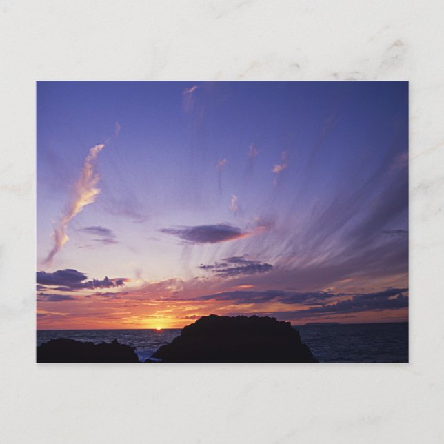 Postal Atardecer sobre el océano Atlántico de Cornwall (Anverso)