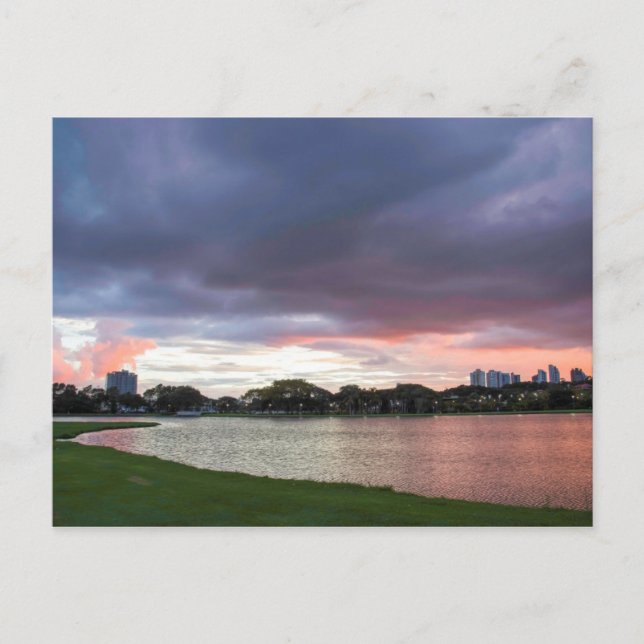 Postal Atardecer Sobre El Parque (Anverso)