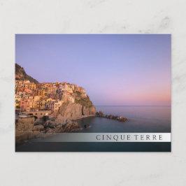 Postal Atardecer sobre el pueblo de Manarola en Cinque Te