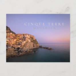 Postal Atardecer sobre el pueblo de Manarola en Cinque Te