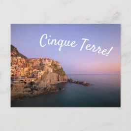 Postal Atardecer sobre el pueblo de Manarola en Cinque Te