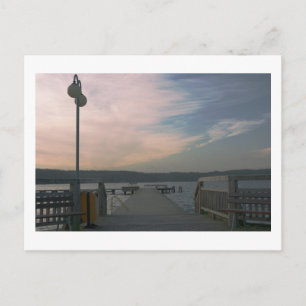 Postal Atardecer sobre el puente del lago Postcard