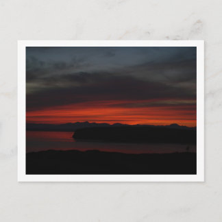 Postal Atardecer sobre el sonido de Puget