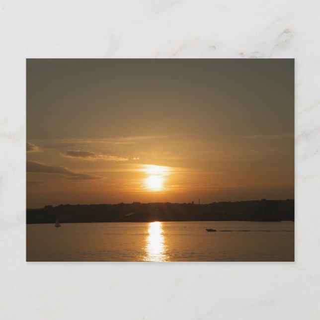 Postal Atardecer sobre la bahía de Cardiff (Anverso)