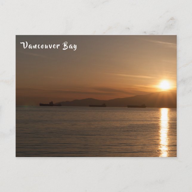 Postal Atardecer sobre la bahía de Vancouver - Canadá (Anverso)