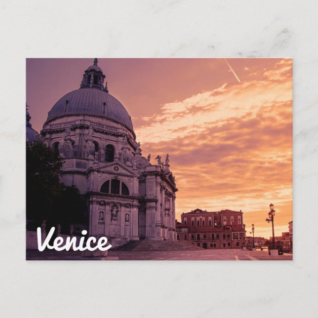 Postal Atardecer sobre la Basílica de Venecia (Anverso)