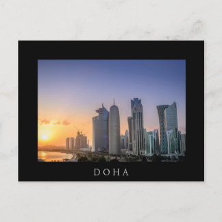 Postal Atardecer sobre la ciudad de Doha, Qatar