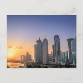 Postal Atardecer sobre la ciudad de Doha, Qatar