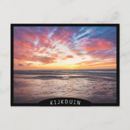 Postal Atardecer sobre la playa y el mar