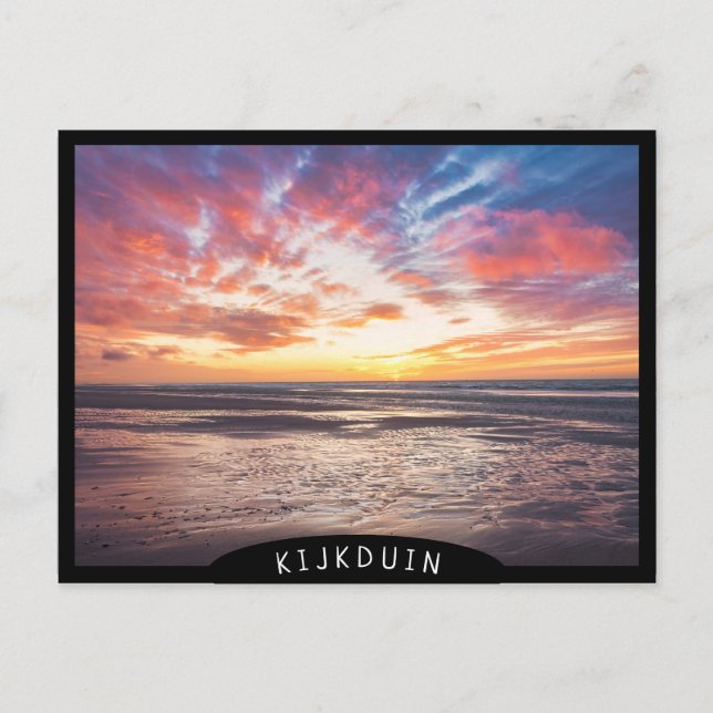 Postal Atardecer sobre la playa y el mar (Anverso)