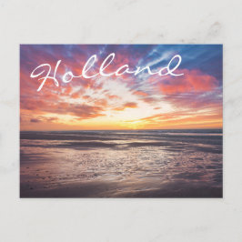 Postal Atardecer sobre la playa y el mar