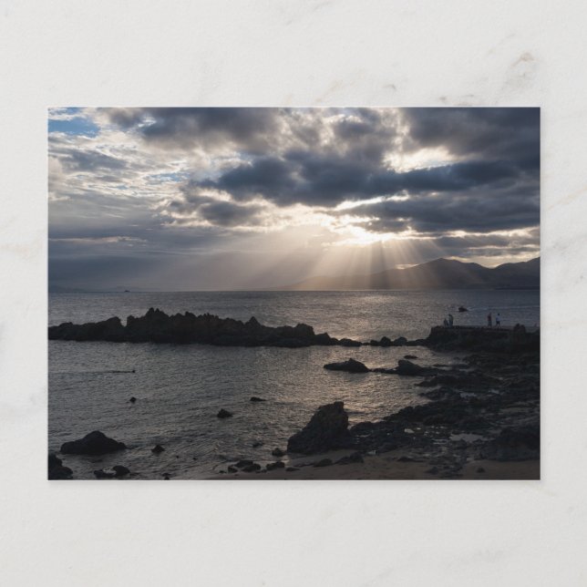 Postal Atardecer sobre Lanzarote (Anverso)