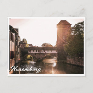 Postal Atardecer sobre puente medieval en Nuremberg, Alem