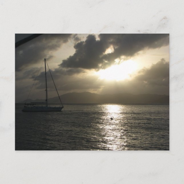 Postal Atardecer sobre Tortola (Anverso)