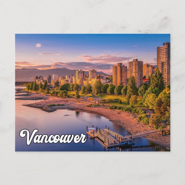 Postal Atardecer sobre Vancouver, Columbia Británica (Anverso)