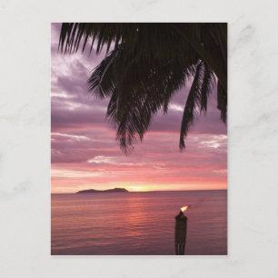 Postal Atardecer tropical impresionante brillando a travé