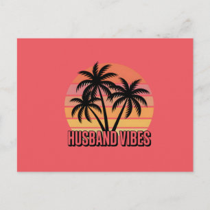 Postal Atardecer Tropical Retro Vibes de Marido