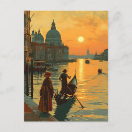 Postal Atardecer vintage de Venecia