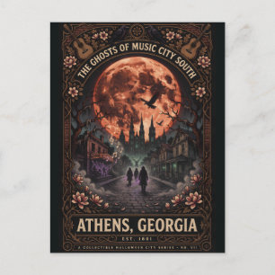 Postal Atenas embrujada, Georgia Póster de viaje de terro