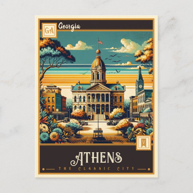 Postal Atenas, Georgia | Vintage (Anverso)