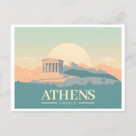 Postal Atenas Grecia Acrópolis Pastel Travel