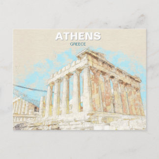 Postal Atenas Grecia – Ciudad Antigua Recuerdo de Viaje