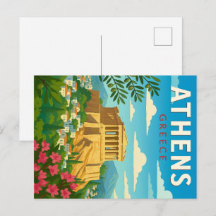 Postal Atenas Grecia Viaje Antiguo   Partenón Acrópolis