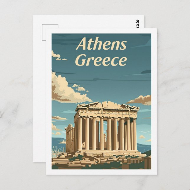 Postal Atenas Grecia Vintage Famous Travel Place (Anverso / Reverso)