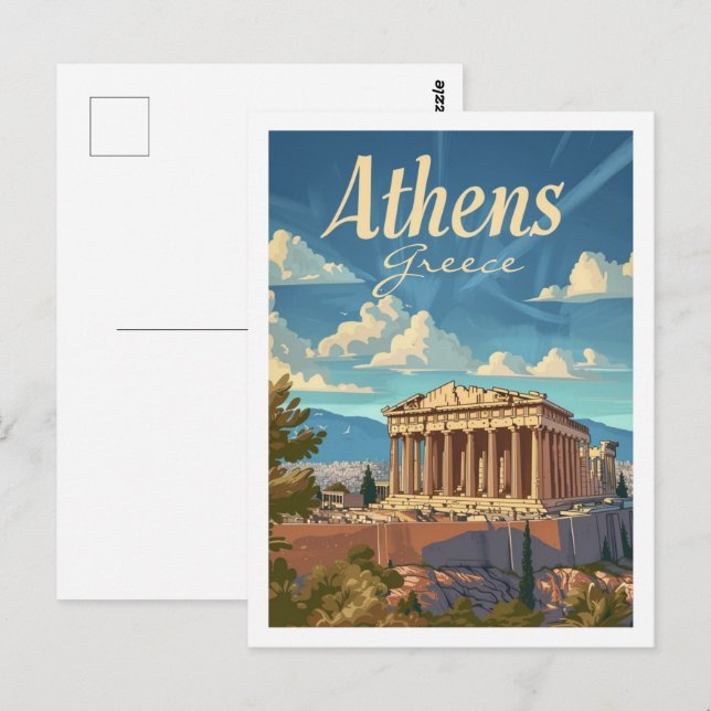 Postal Atenas Grecia Vintage Famous Travel Place (Anverso / Reverso)