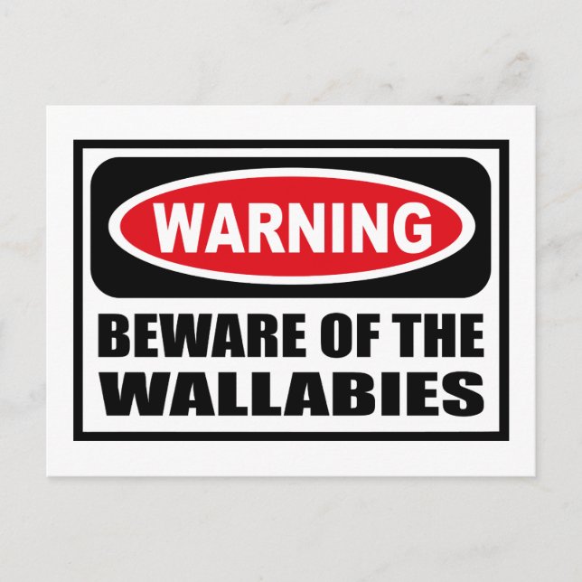 Postal ATENCIÓN A LA Postcarta WALLABIES (Anverso)