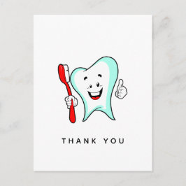 Postal Atención dental Feliz Diente con cepillo de diente