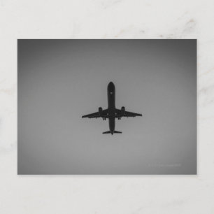Postal Aterrizaje de aviones silueteado
