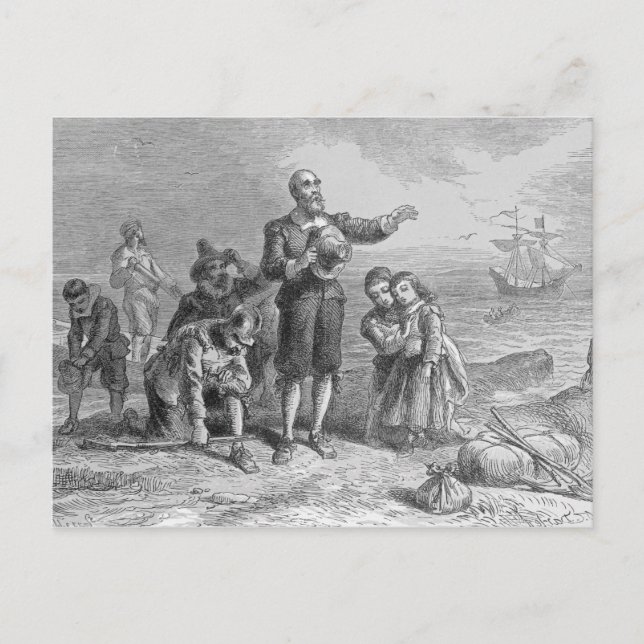 Postal Aterrizaje de los peregrinos, 1620 (Anverso)