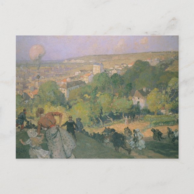 Postal Aterrizaje en globo en pre-St-Gervais, c.1885 (Anverso)