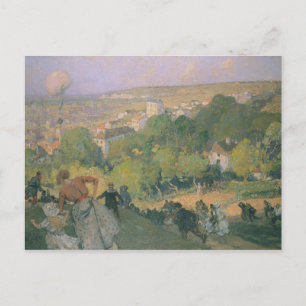 Postal Aterrizaje en globo en pre-St-Gervais, c.1885