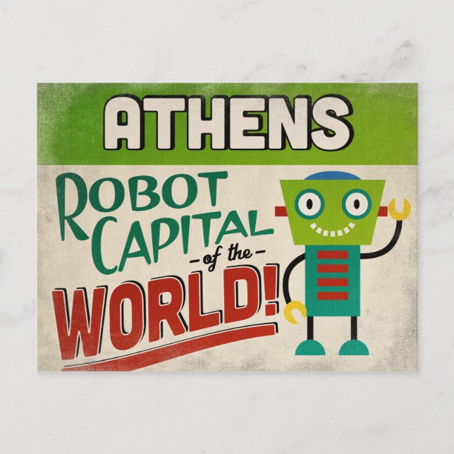 Postal Athens Georgia Robot - Graciosa cosecha (Anverso)