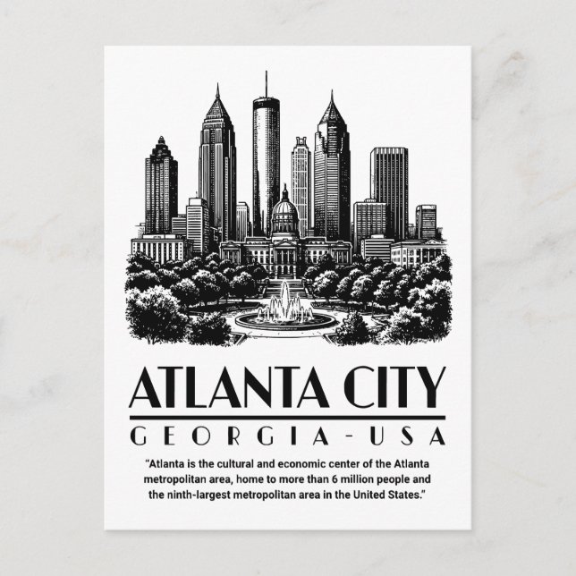 Postal Atlanta Ciudad Georgia EE. UU. (Anverso)