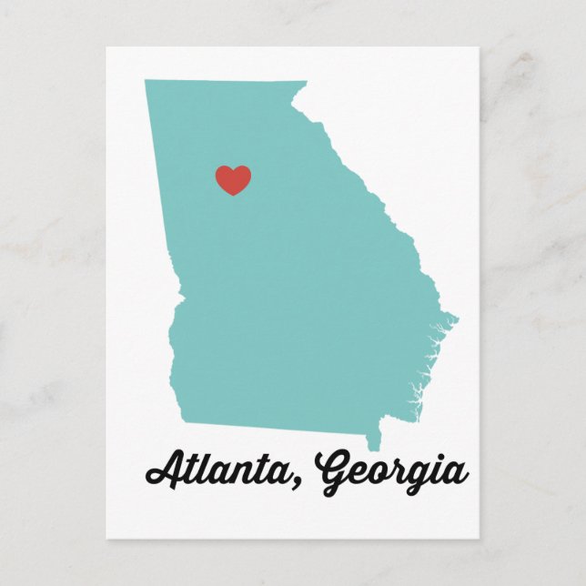 Postal Atlanta, GA - diseño del corazón gráfico Atlanta G (Anverso)